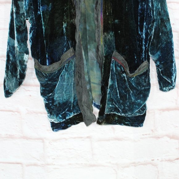 *Womens Blue Cotton Polyester Blend Reversible Open Cardigan Size M - Picture 3 of 8